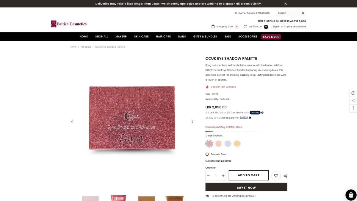 Top 7 British Lip Balm Picks You Need to Try in 2026 - CCUK Eye Shadow Palette (Honourable Mention)