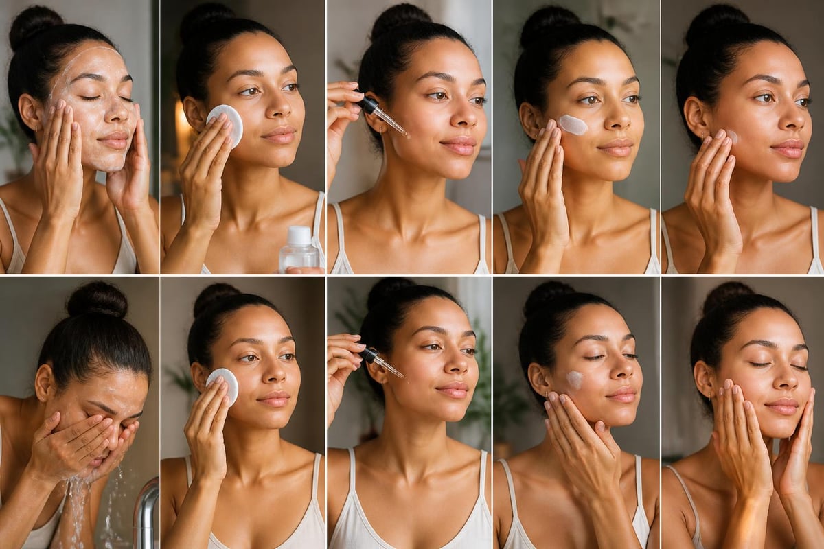 Skincare routine steps