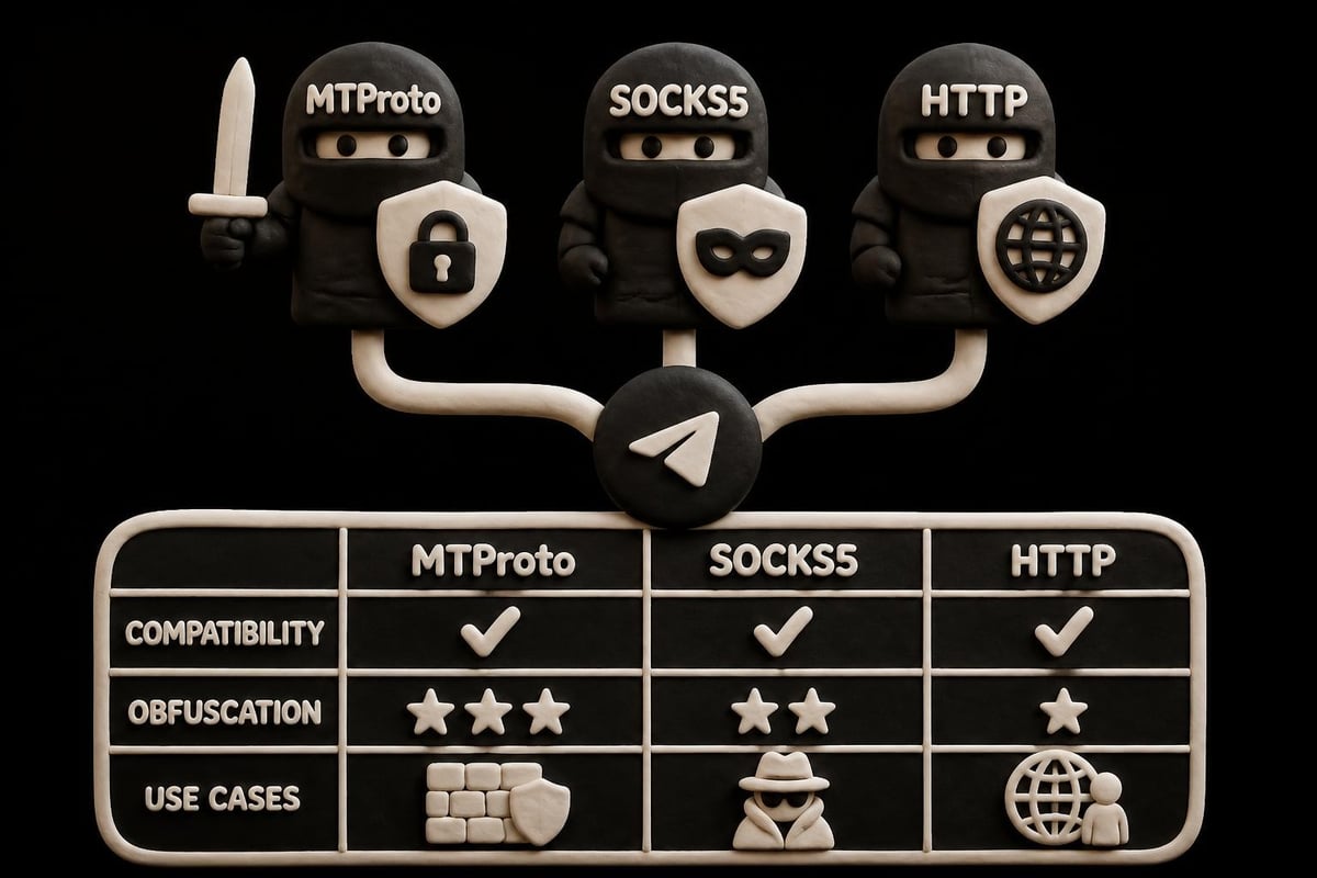 Telegram proxy types comparison