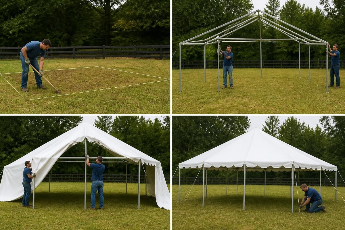Tent installation process