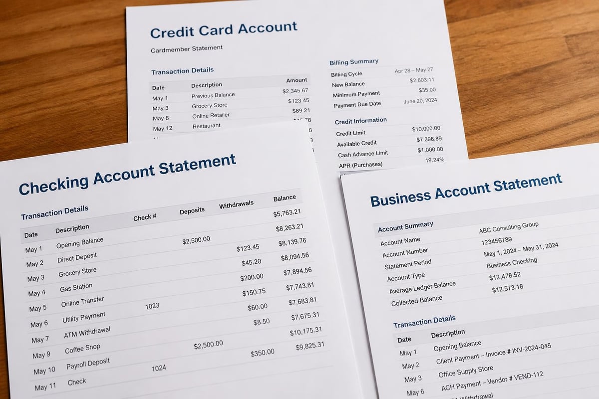 Account-specific statement features