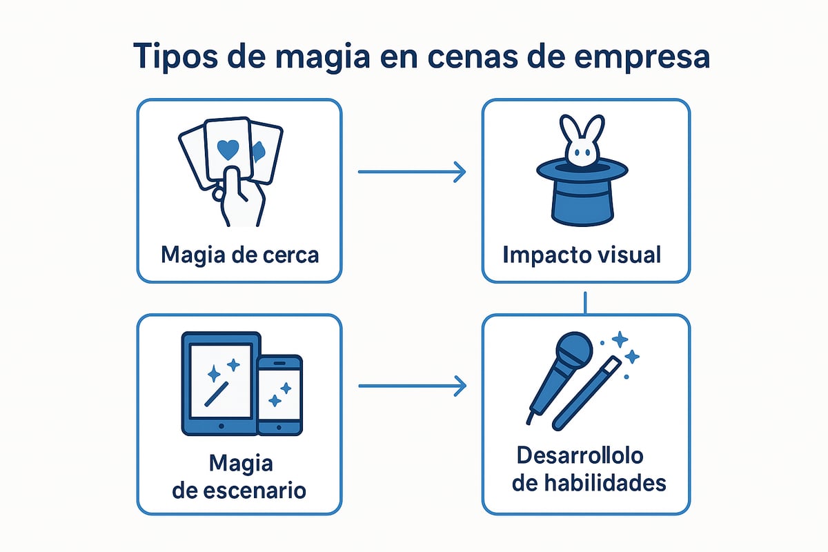 Tipos de espectáculos de magia ideales para cenas de empresa