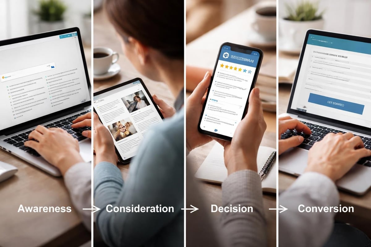 Web marketing funnel stages