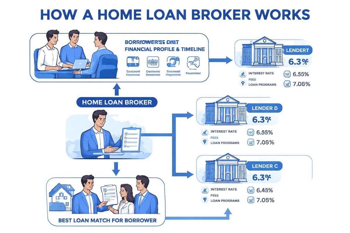 Mortgage broker comparing loan options