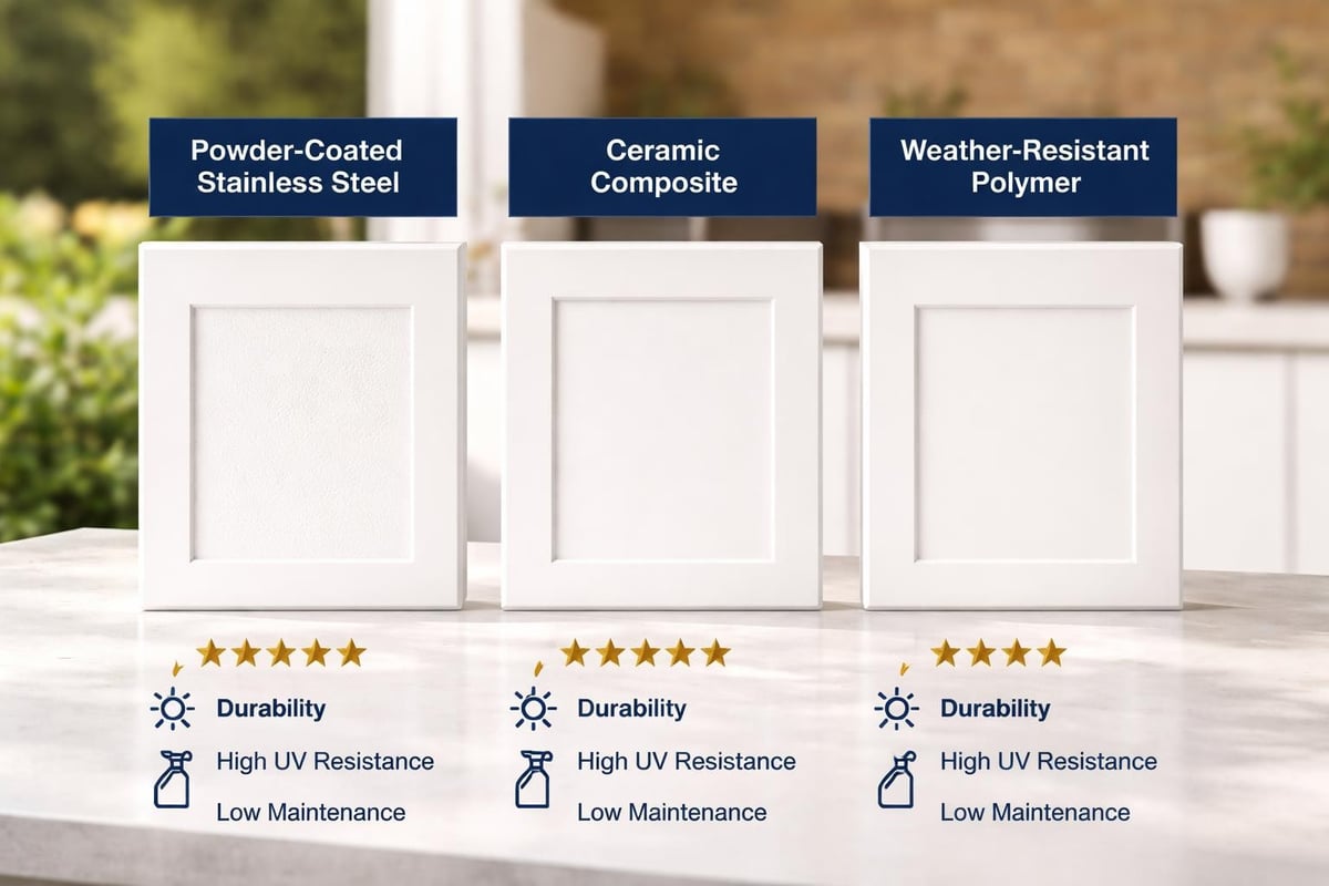 White outdoor kitchen materials comparison
