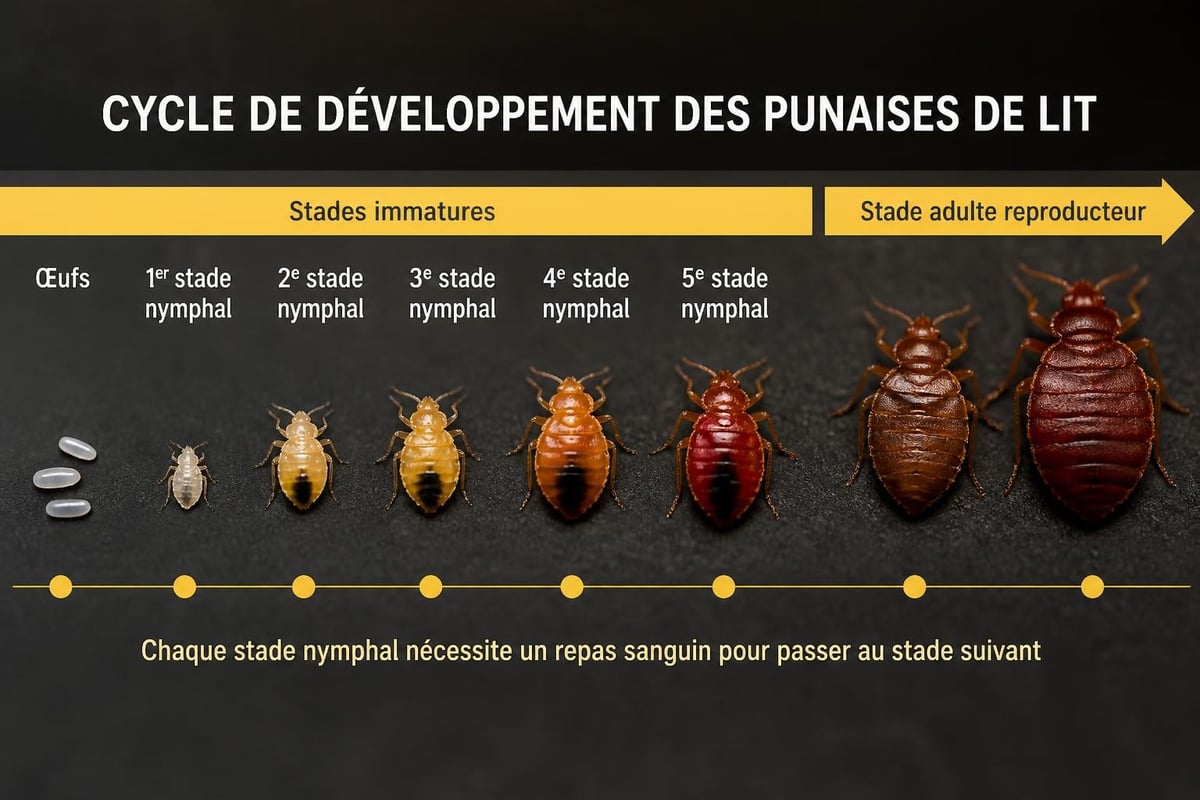 Cycle de vie des punaises de lit
