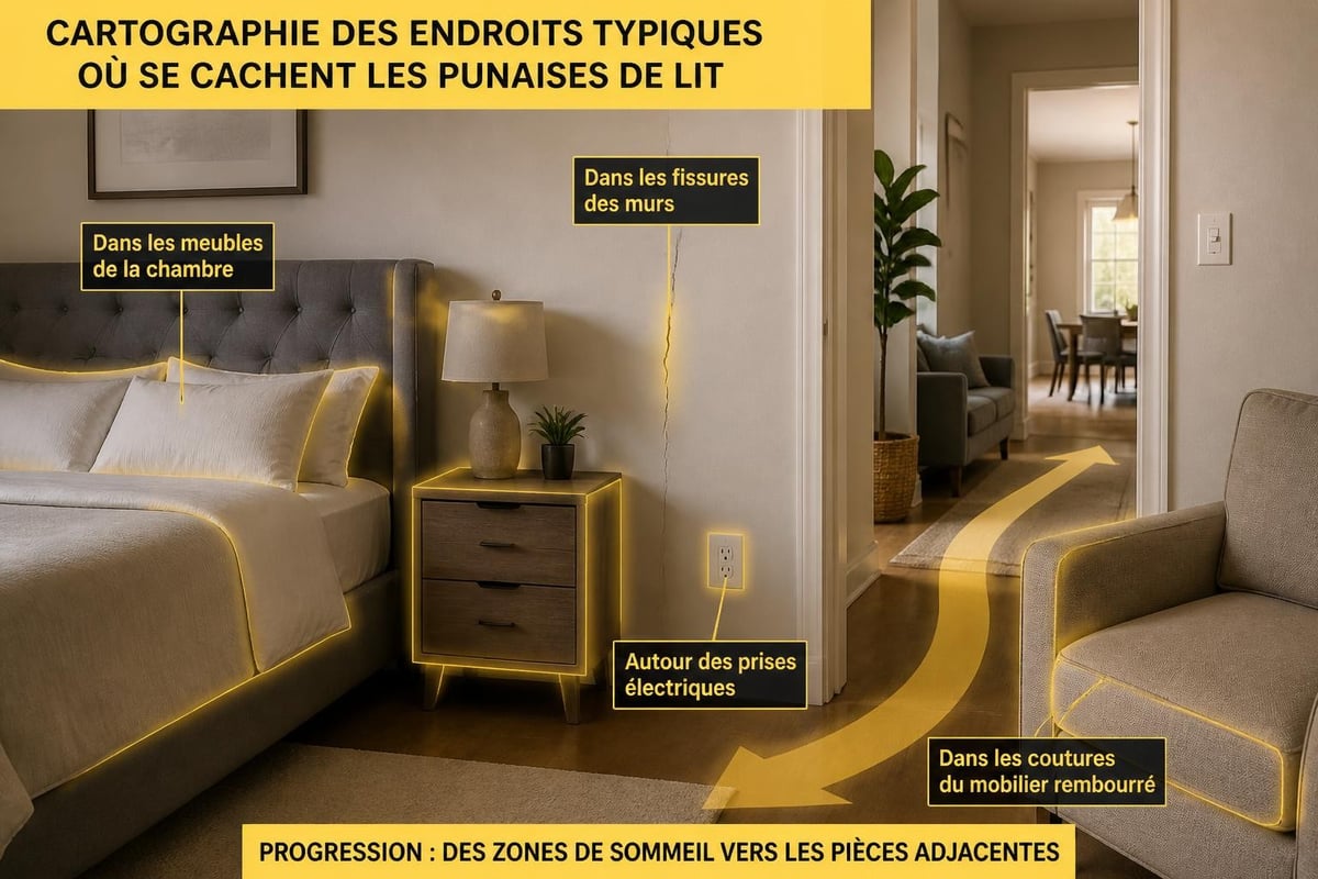 Zones d'infestation domestiques