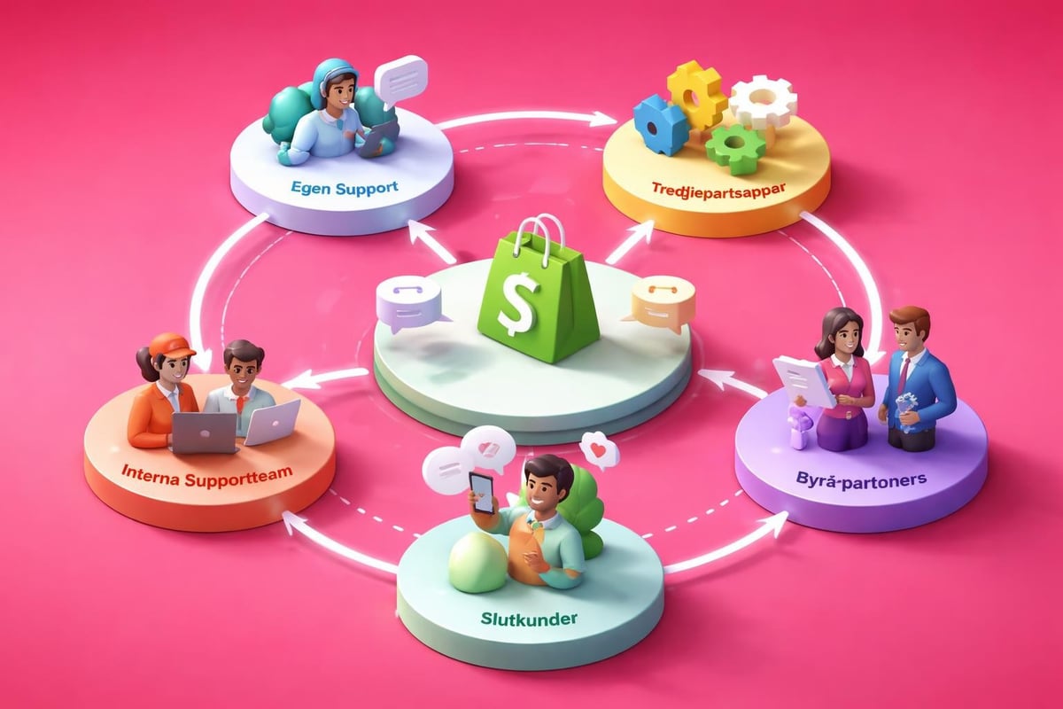 Shopify Customer Support: Strategier och Verktyg 2026 3 Support ecosystem overview