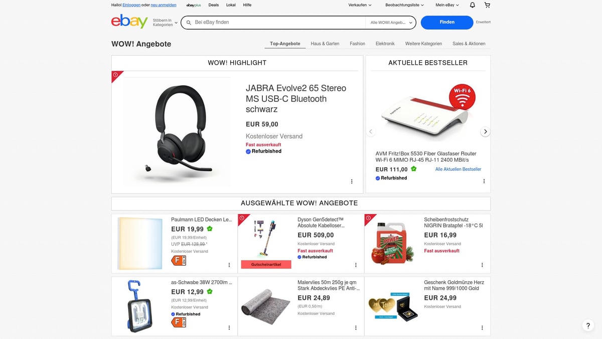 9 Unschlagbare Good Deals, Die Du 2026 Nicht Verpassen Darfst - eBay WOW! Angebote – Tägliche Top-Deals
