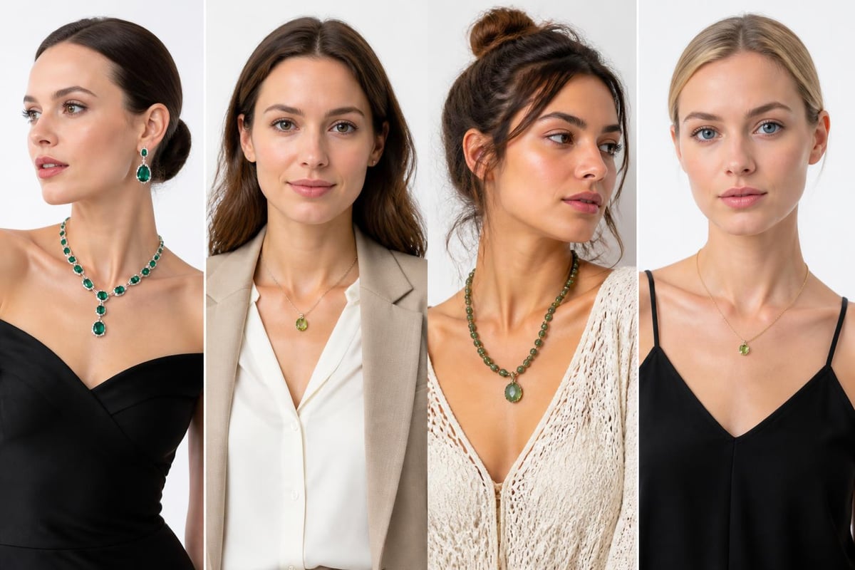 Green necklace styling options