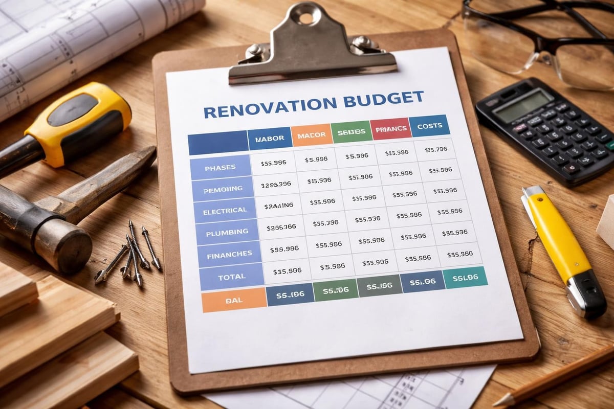 Home improvement project budget breakdown