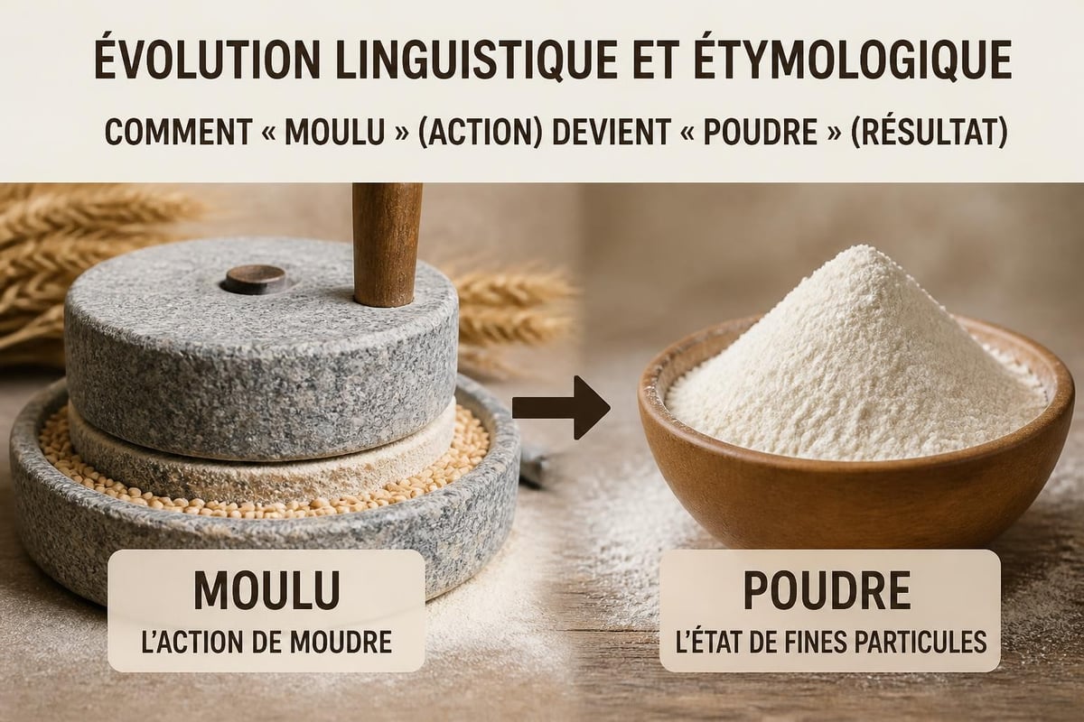 Distinction sémantique moulu poudre