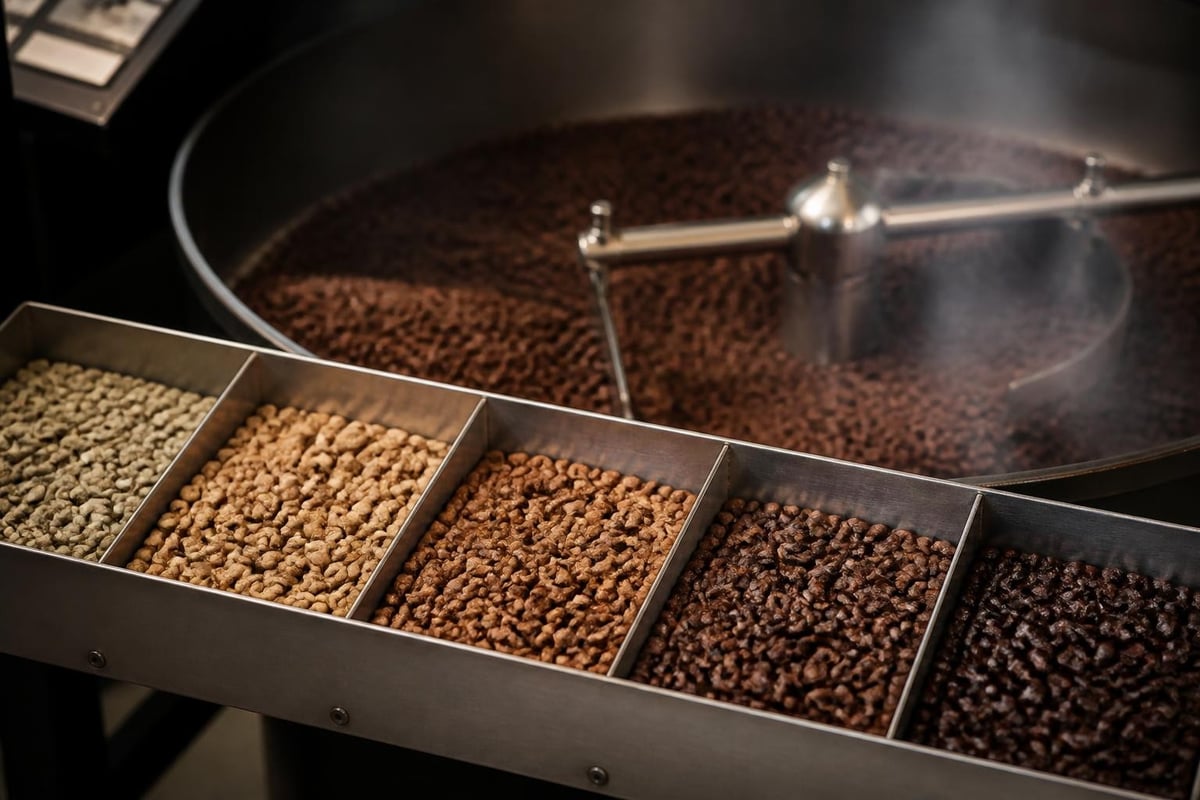 Coffee roasting stages