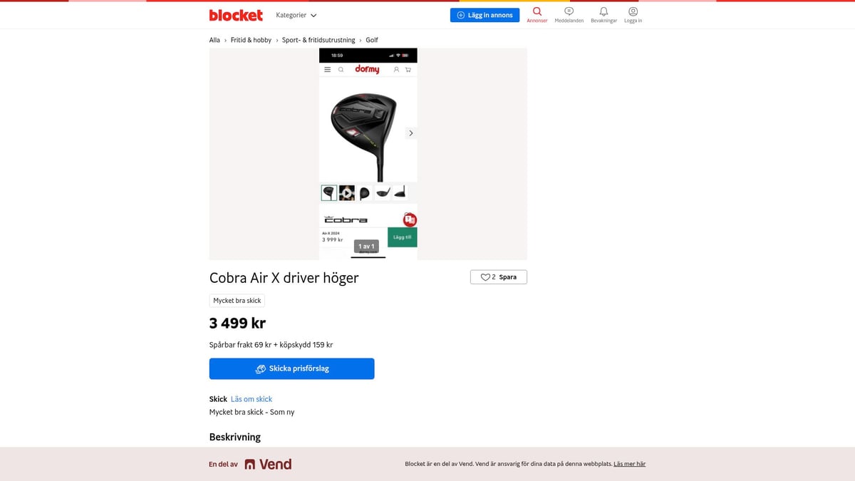 7 Bästa Golfklubbor Cobra 2025 – Hitta Din Perfekta Utrustning - Cobra Air X Driver Höger