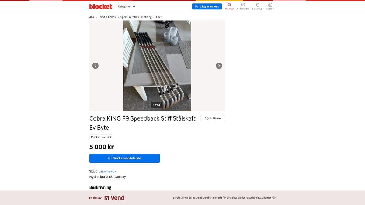 7 Bästa Golfklubbor Cobra 2025 – Hitta Din Perfekta Utrustning - Cobra KING F9 Speedback Stiff Stålskaft