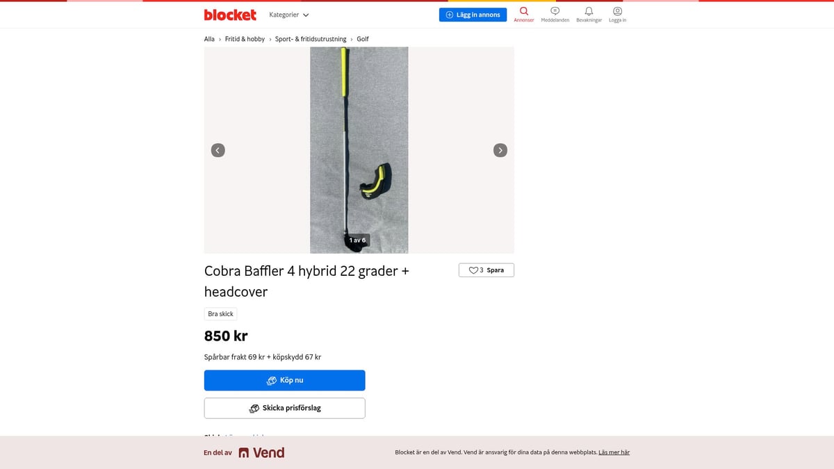 7 Bästa Golfklubbor Cobra 2025 – Hitta Din Perfekta Utrustning - Cobra Baffler 4 Hybrid 22° + Headcover
