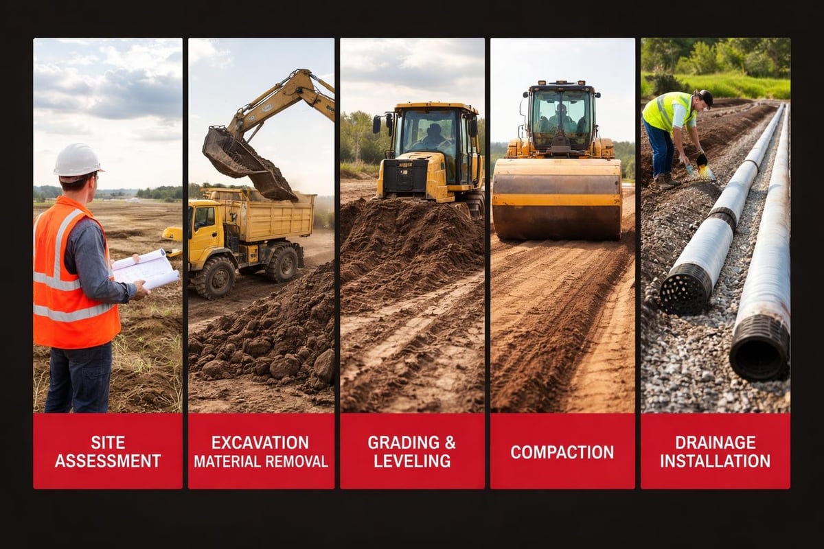 Earthworks process stages