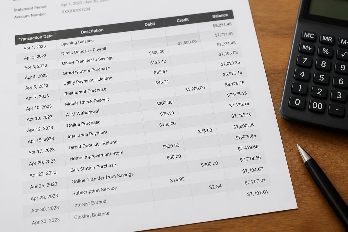 PDF bank statement data structure challenges
