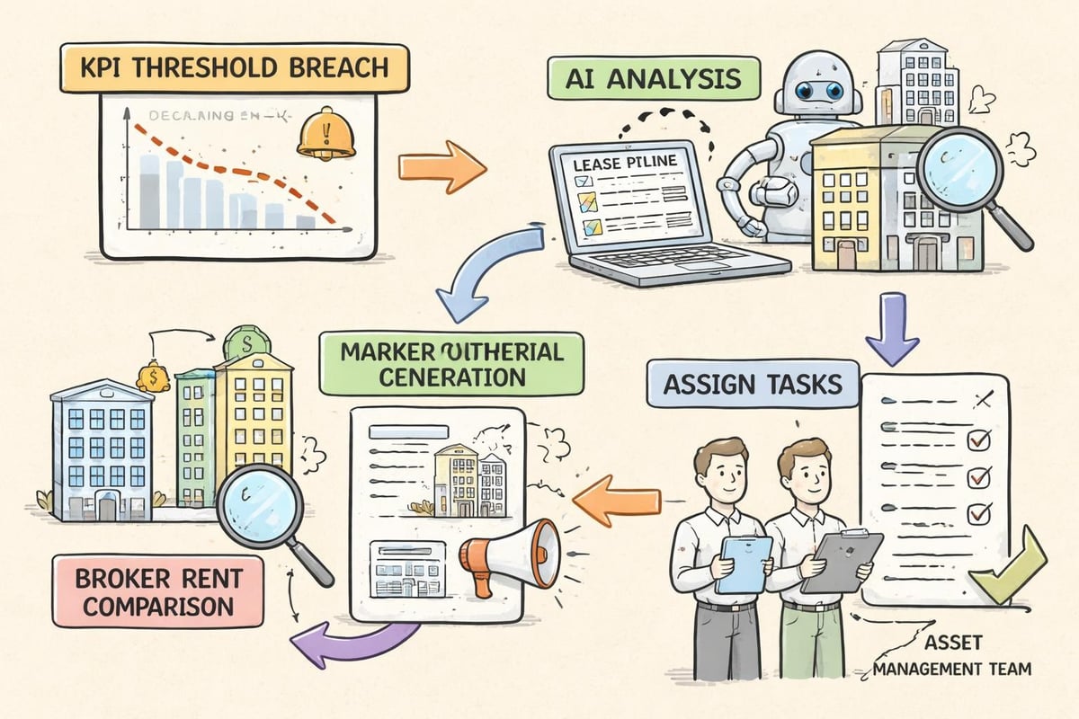 Automated CRE workflow triggered by KPI threshold