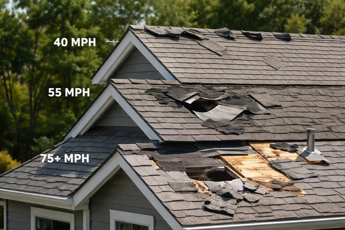 Wind speed impact zones