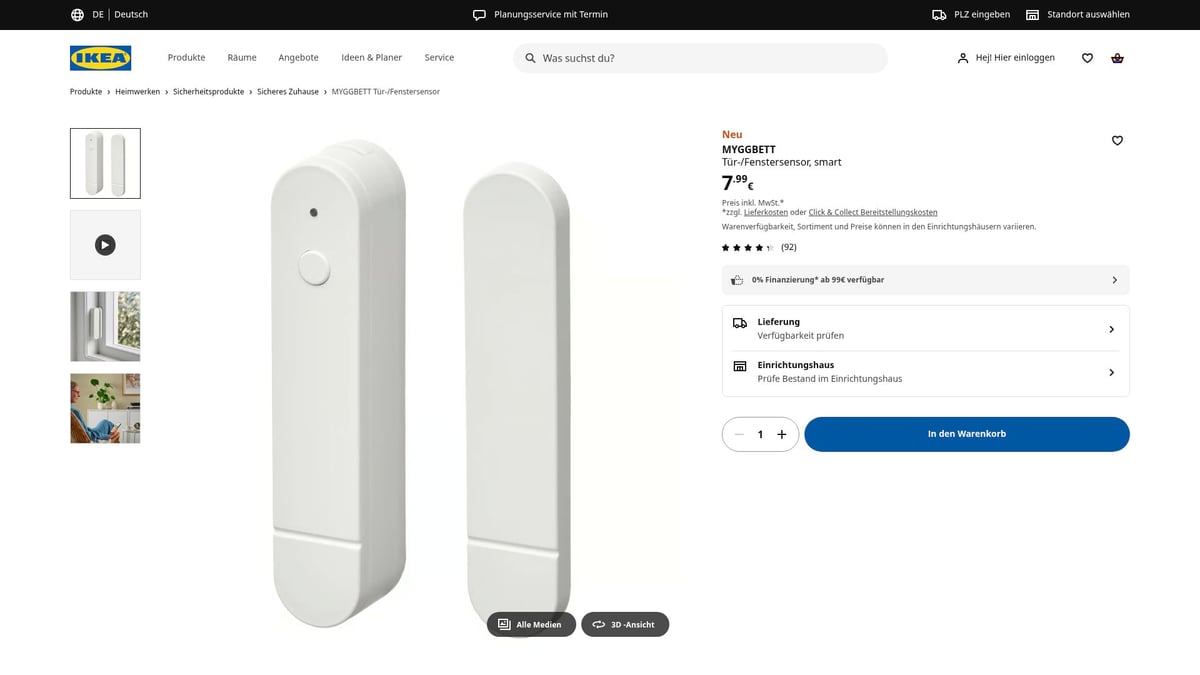 9 Ikea Produkte, Die Dein Zuhause 2026 Verwandeln - MYGGBETT Tür-/Fenstersensor, smart – 7,99 €