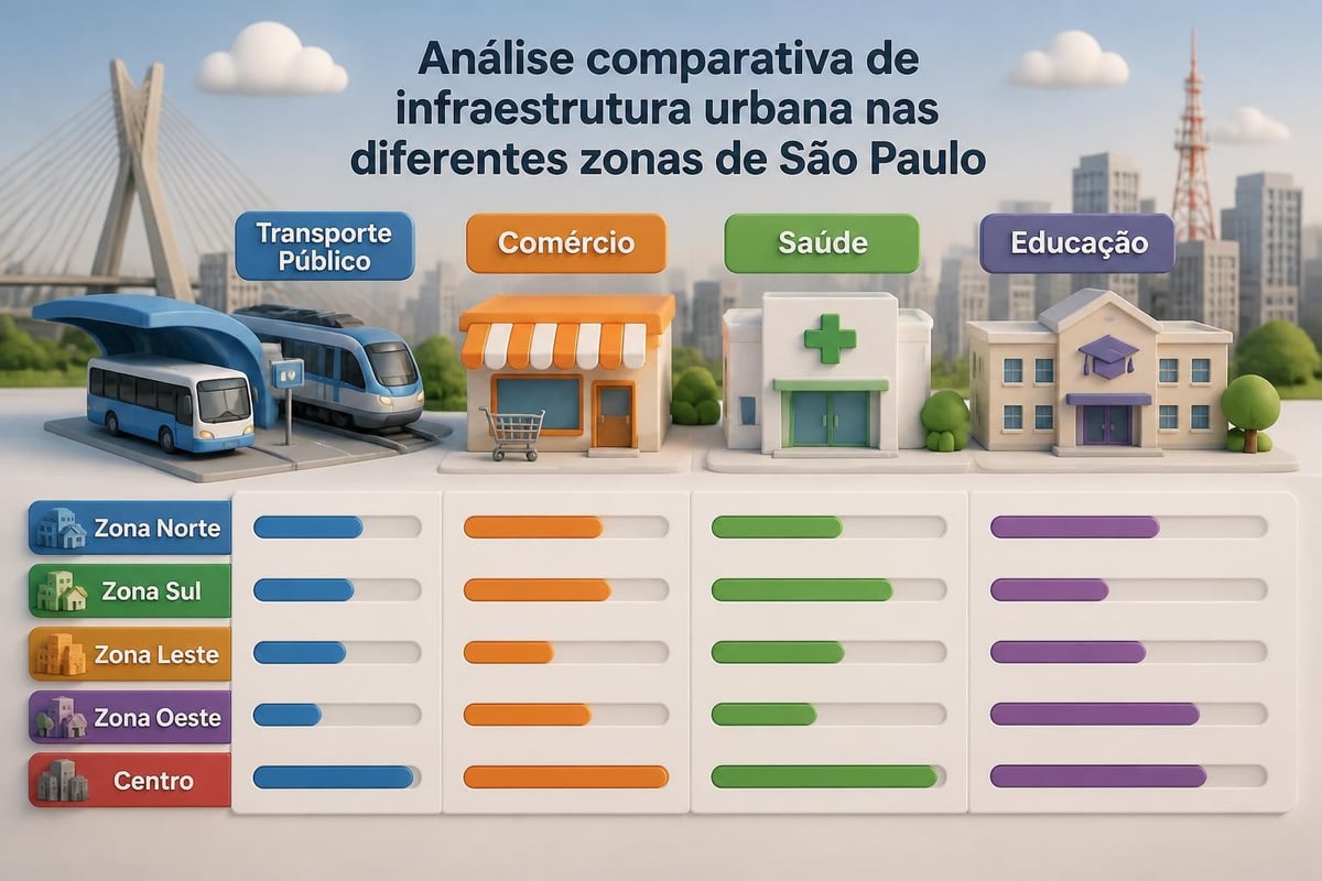 Comparativo de infraestrutura por região
