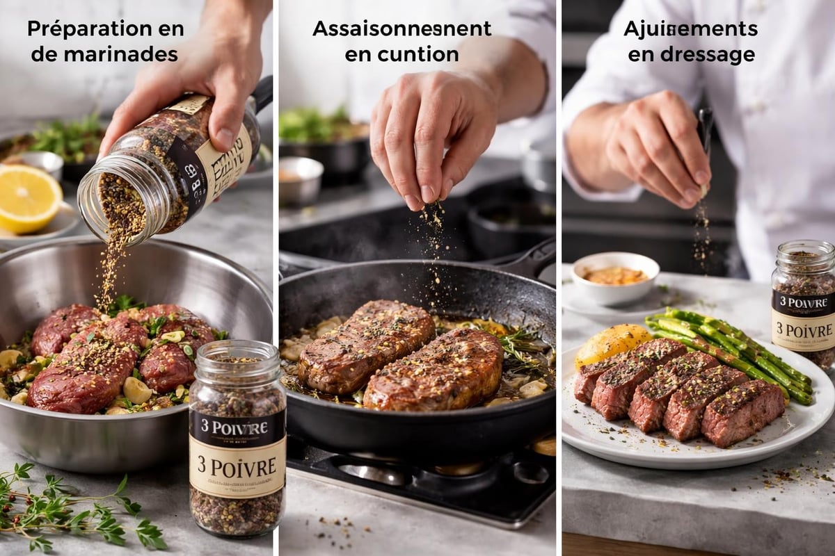 Applications culinaires du 3 poivre