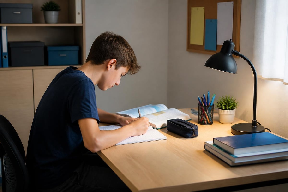 Espace de travail organisé pour enfant