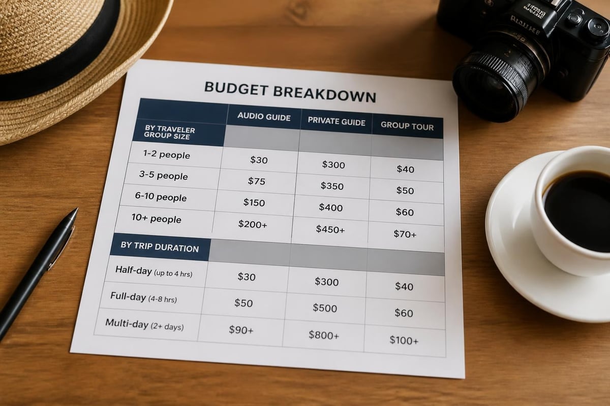 Tour cost comparison