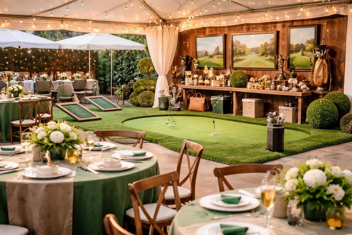 Golf party venue setup