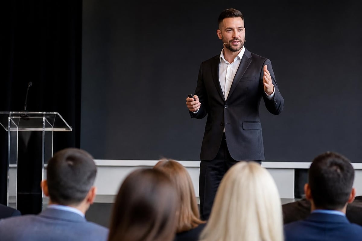 Authority building through public speaking