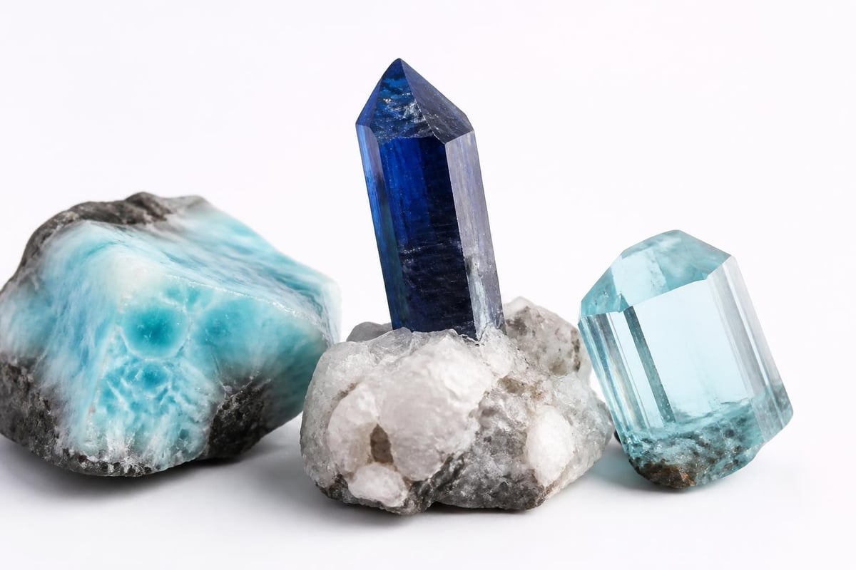 Blue gemstone crystal formation process