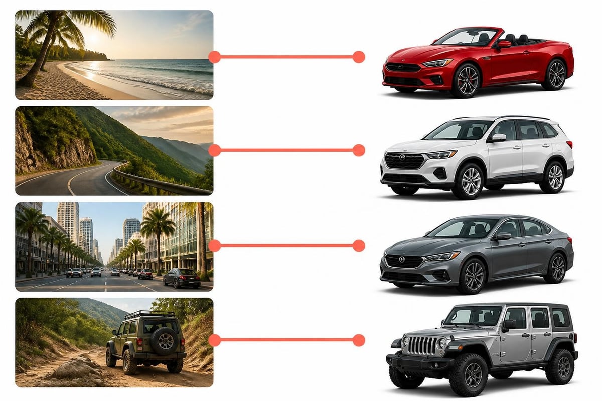 Evaluating vehicle types for island terrain
