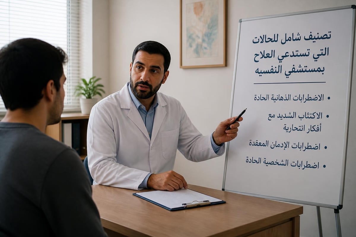 أنواع الاضطرابات النفسية المعالجة في المستشفى النفسية