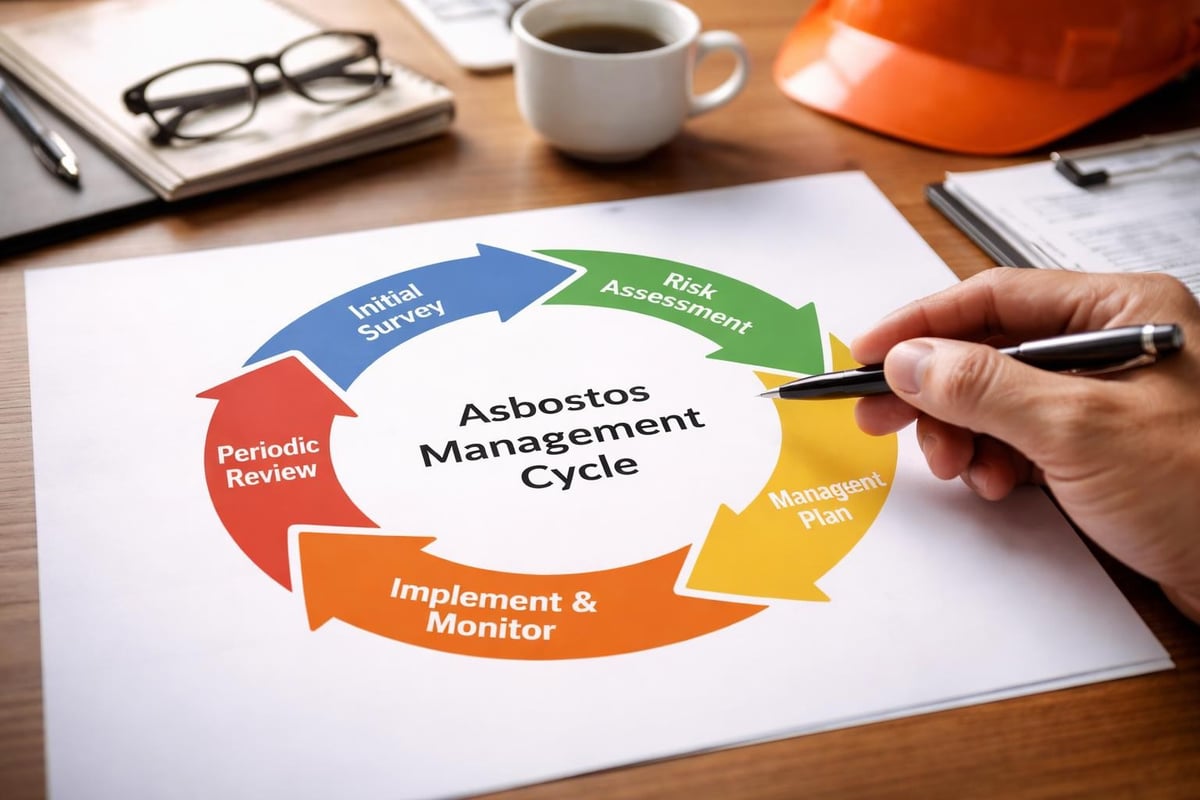 Asbestos management workflow stages