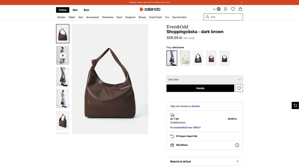 9 Snygga Dam Väskor 2025: Trendiga Val För Alla Stilar - Even&Odd Shoppingväska – Dark Brown