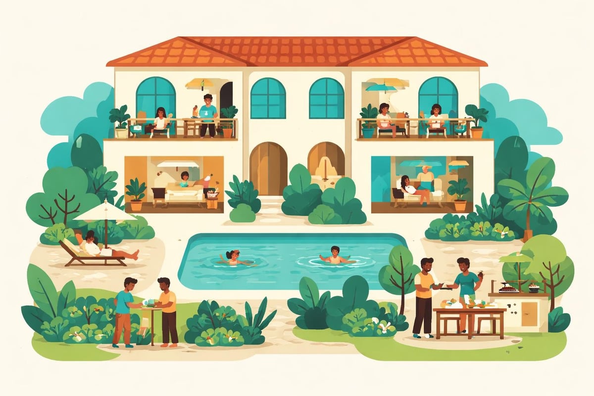 Shared villa amenities