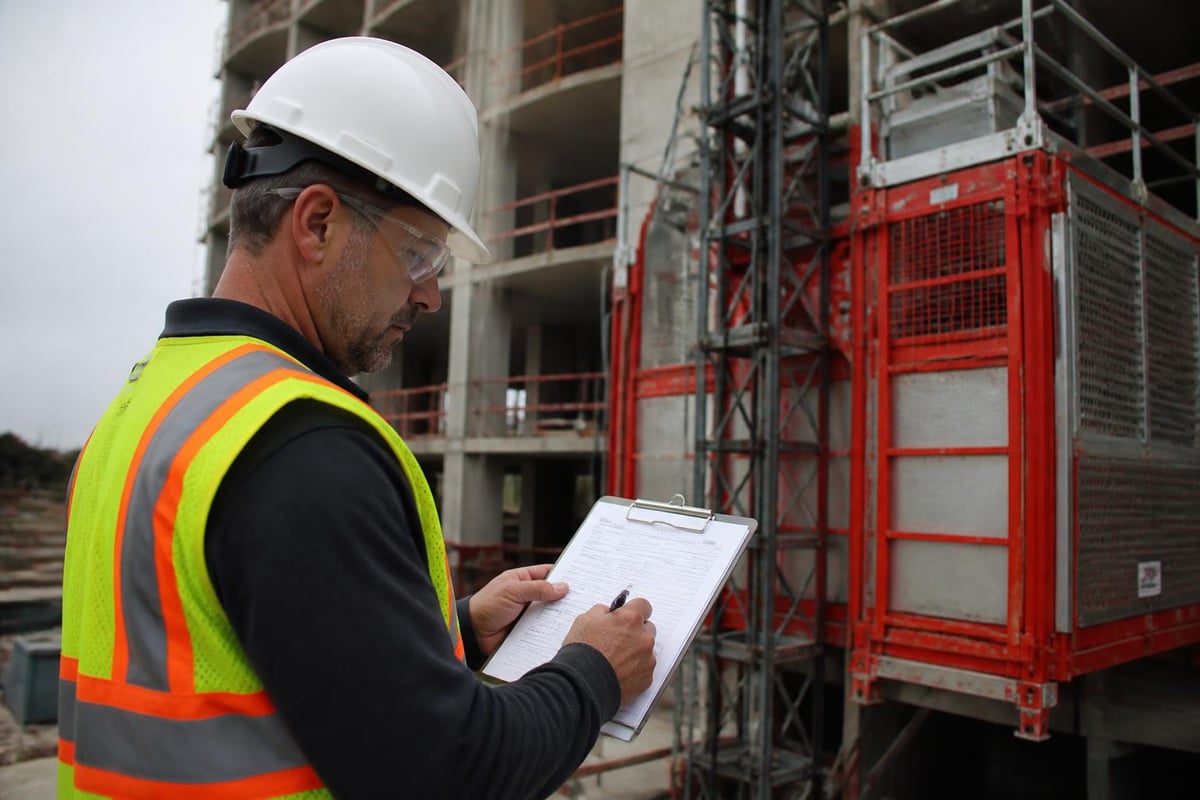 Construction elevator safety compliance checkpoints