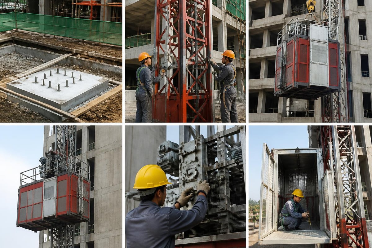 Elevator installation workflow stages