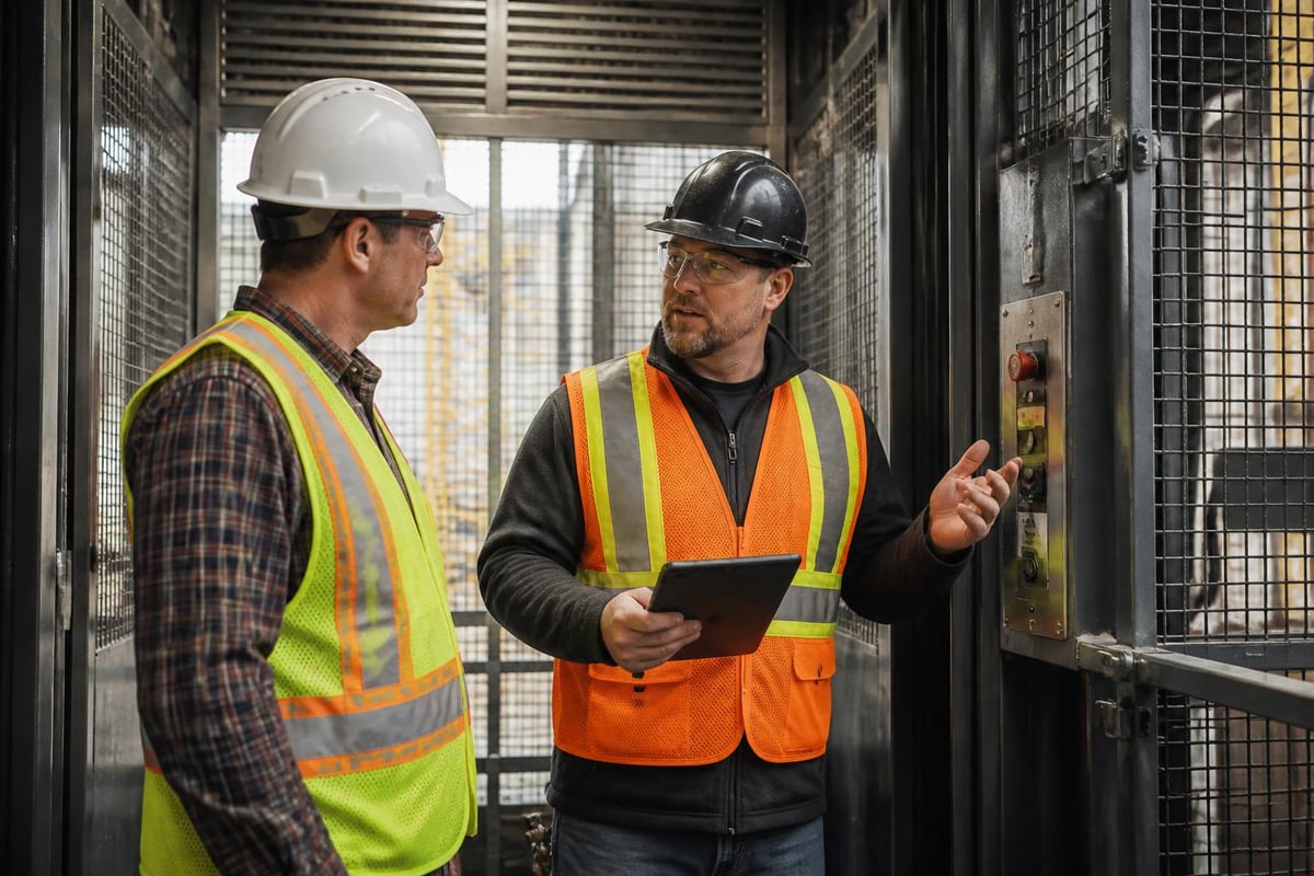 Construction site elevator safety protocols