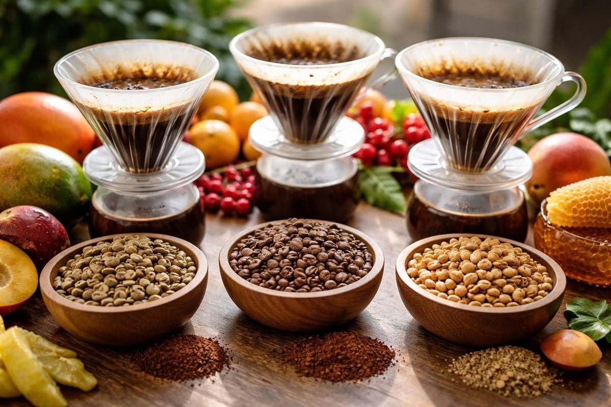 Coffee origins and processing methods for V60