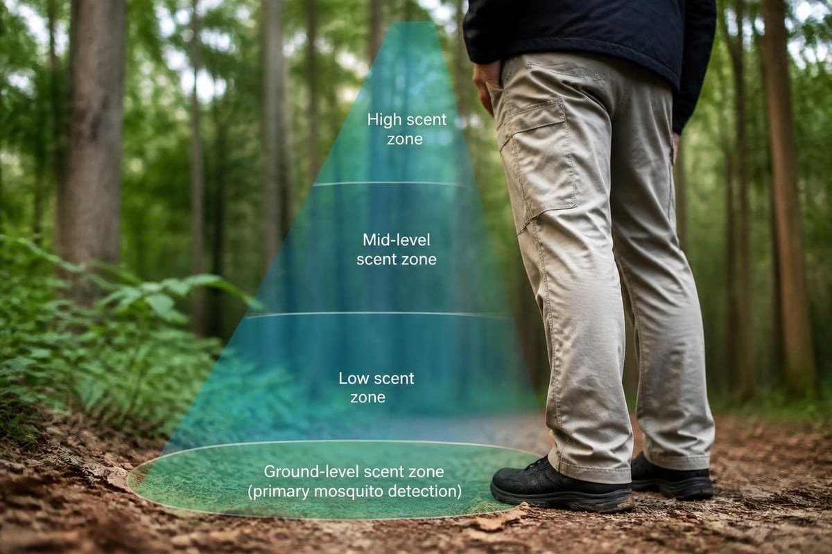 Mosquito hunting behavior at ground level
