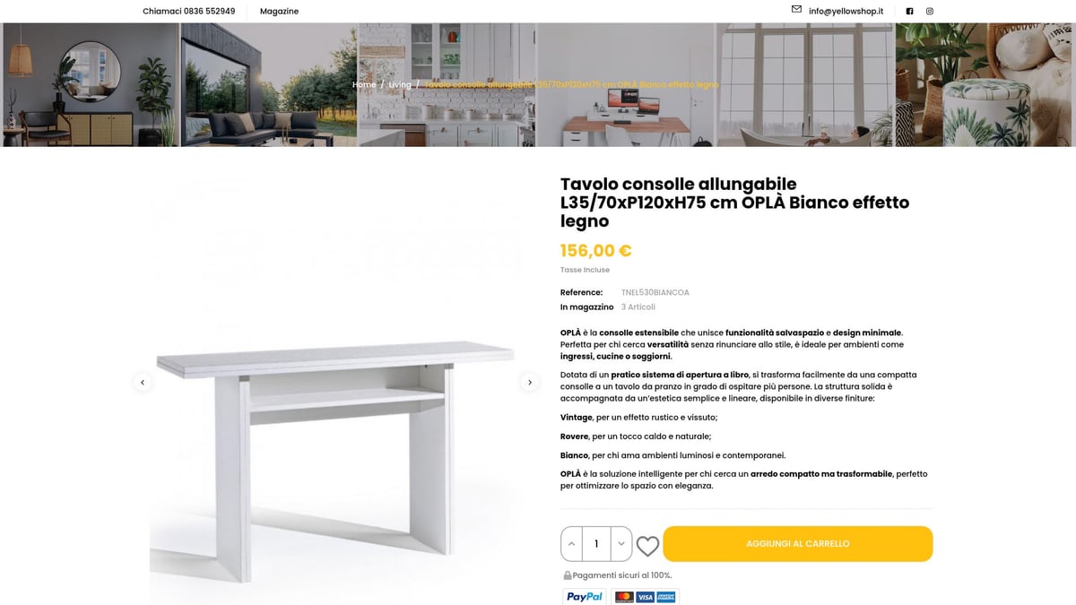7 Idee Geniali di Tavolo Salvaspazio per la Casa 2026 - Consolle Oplà Bianco (Yellowshop)
