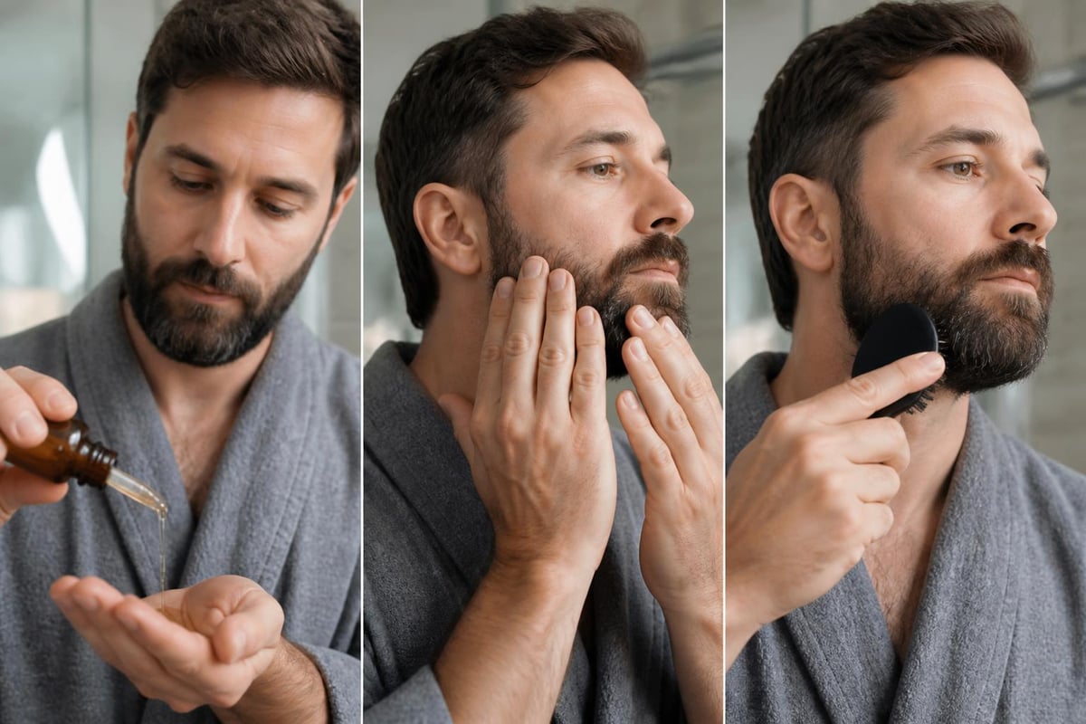 Beard oil application technique