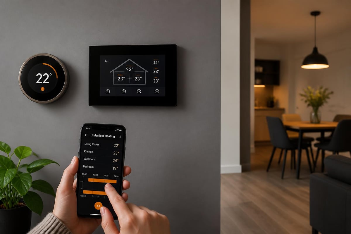 Underfloor warming control systems and zoning