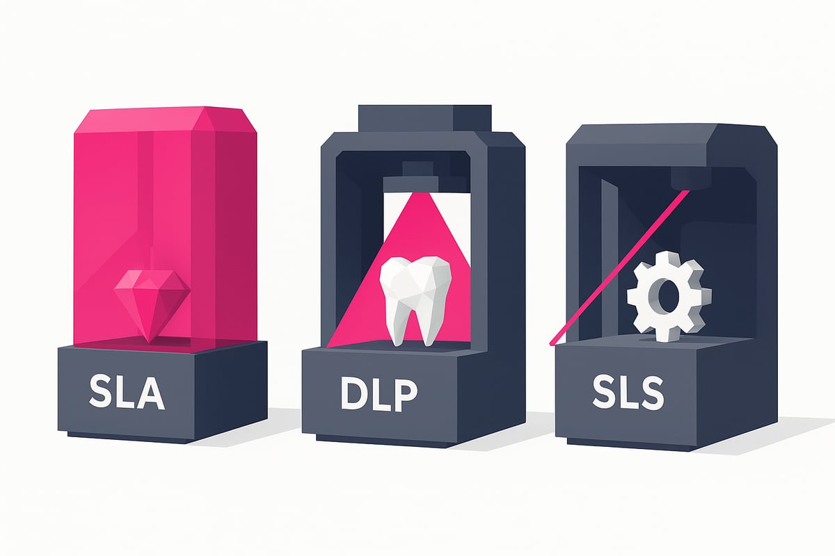 Principales tecnologías alternativas a FDM: SLA, SLS y DLP