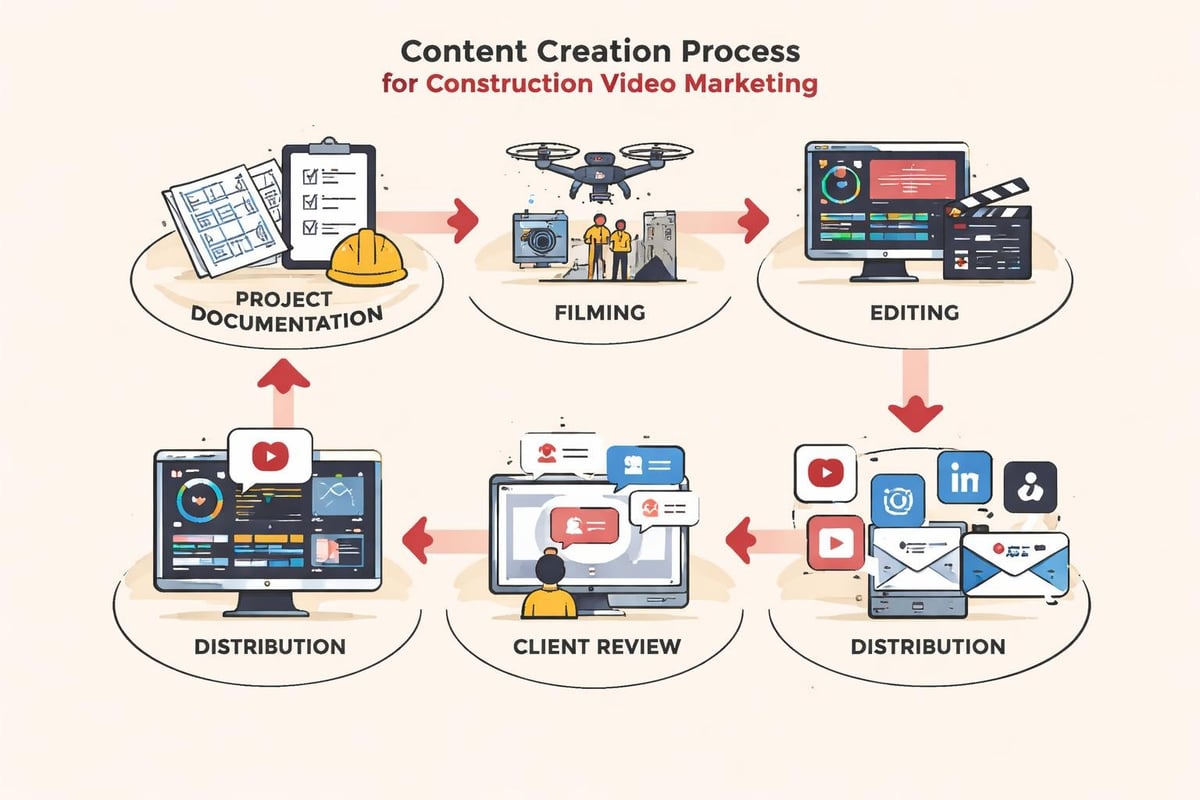 Construction video marketing workflow