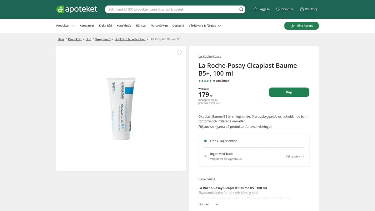7 parasta voidetta kuivalle iholle 2026 – parhaat vinkit silkkisen pehmeälle iholle - La Roche-Posay Cicaplast Baume B5+, 100 ml – Korjaava voide herkälle iholle