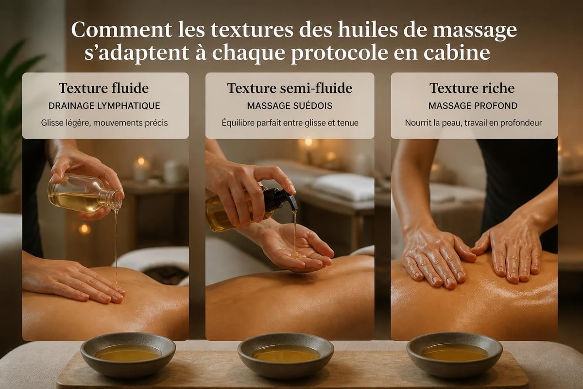 Professional massage oil texture selection