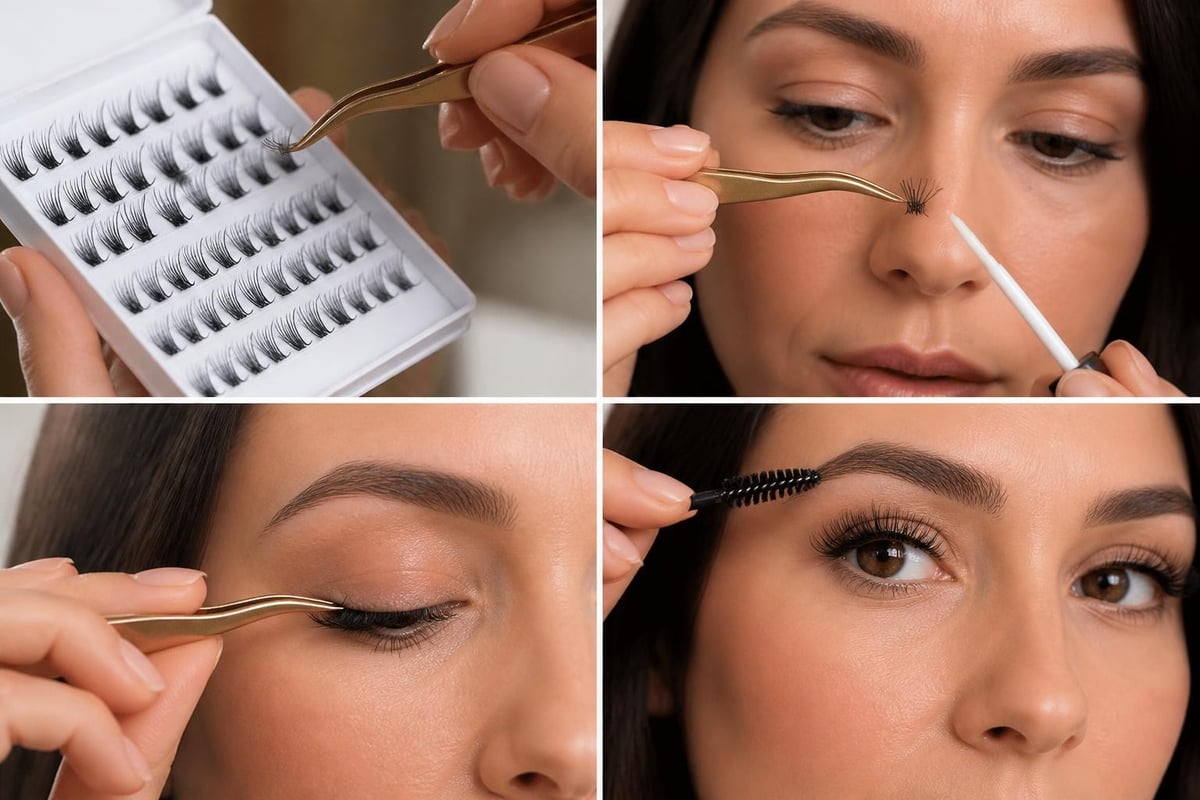 Top Alternatives to Lash Extensions for Beautiful Lashes 3 DIY lash cluster application